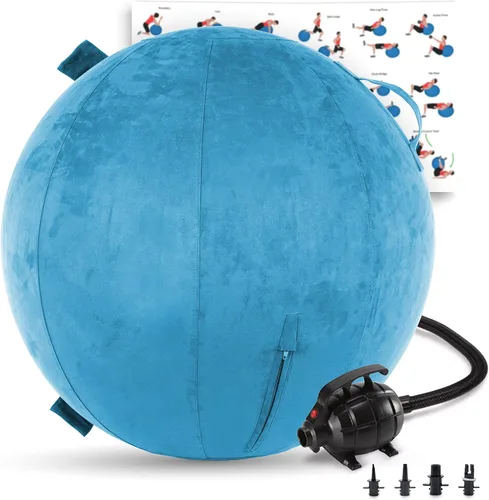 Miniatura 22 de Husband Pillow Exercise Ball, Cover with Pump for Yoga, Pilates, Fitness Balance Stability, Office Ball Chair Seat. Soft & Slip Resistant, Pro Guide