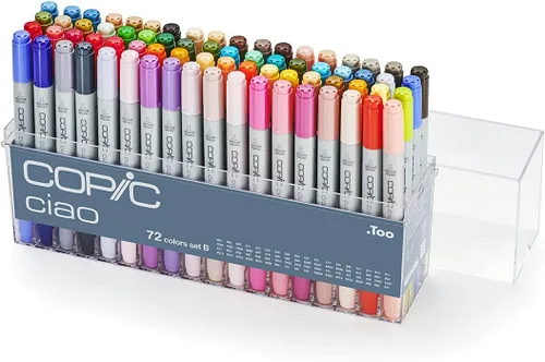 Copic Ciao, marcadores de alcohol, 72 colores, marcadores de arte de doble punta de cepillo para artistas y creadores, marcadores de boceto Set B