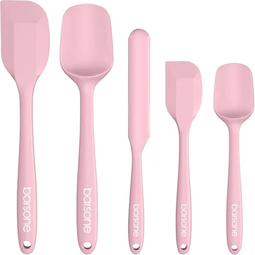 Juego de espátulas de silicona de 5 piezas, resistentes al calor, 446 °F, grado alimenticio, sin BPA, seguras para utensilios antiadherentes, aptas