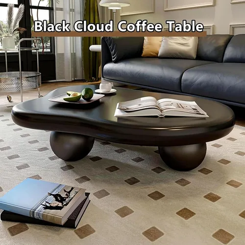 Miniatura 2 de Cloud - Mesa de centro moderna, mesa de centro irregular, mesa de centro pequeña para sala de estar, mesa de centro única, mesa de centro baja, mesa