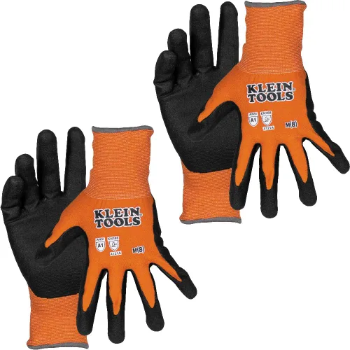 Miniatura 15 de Klein Tools 60582 Guantes de Trabajo, Guantes de Punto Sumergidos Resistentes a Cortes ANSI A1 con Revestimiento de Nitrilo, Nylon-Spandex