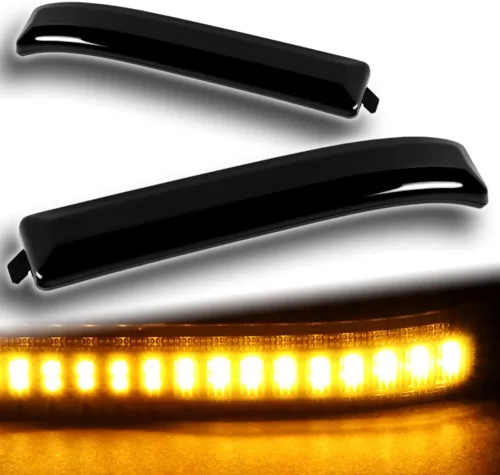 Miniatura 6 de Q1-TECH, lente ahumada dinámica ámbar LED espejo lateral luz intermitente compatible con Ford F-150 2009-2014, 2010 2011 2012 2013, luces LED