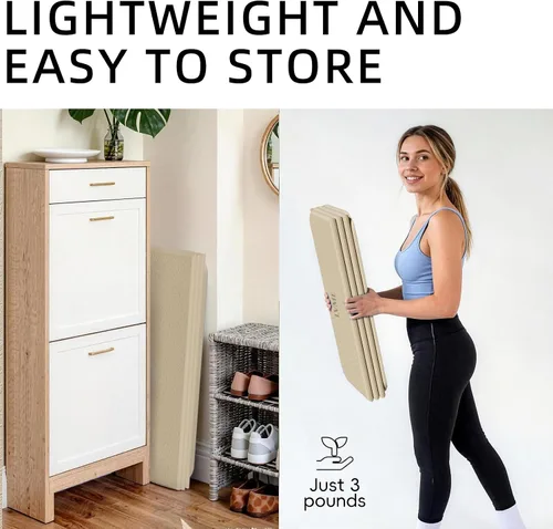 Miniatura 3 de Foldable Yoga Mat 75"x31" – 0.24" Thin Easy to store & carry – takes little space. Exercise mat: non-slip for home gym. Pilates mat: odor-free &