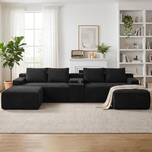 Miniatura 15 de Tmsan Sofá de 3 plazas sin hueso de 80.7 pulgadas para sala de estar con portavasos y asiento profundo de 26 pulgadas, bolsillos laterales, sofá