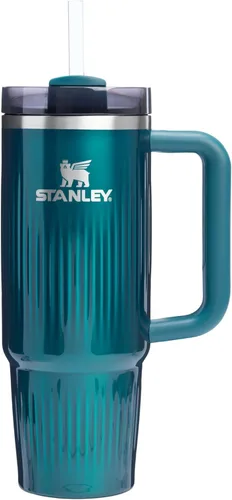 Miniatura 195 de Stanley Quencher H2.0 - Vaso de acero inoxidable con asa, pajilla y tapa FlowState giratoria de 3 posiciones; aislamiento térmico, sin BPA; apto