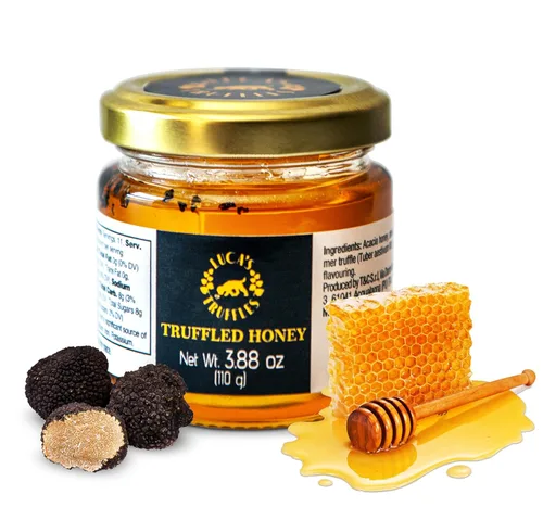Luca's Truffles Trufa Miel de Acacia (4.23 oz) – Sabor a miel con trufa blanca – Miel dulce, rica y saborizada – Miel de trufa de textura suave para