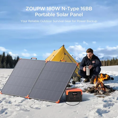 Miniatura 7 de ZOUPW Panel solar portátil de 180 W tipo N 16BB, panel solar plegable de alta eficiencia al 25 % para Jackery 1000V2/Ecoflow Delta/Bluetti/Anker