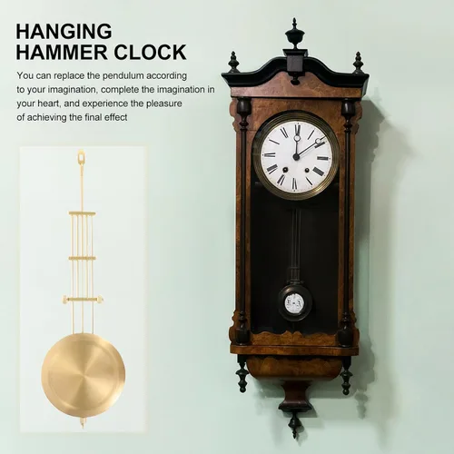 Miniatura 4 de Reloj de pared vintage, reloj de abuelo, retro, reemplazo de péndulo, conveniente pieza de péndulo, metal como pared retro vintage