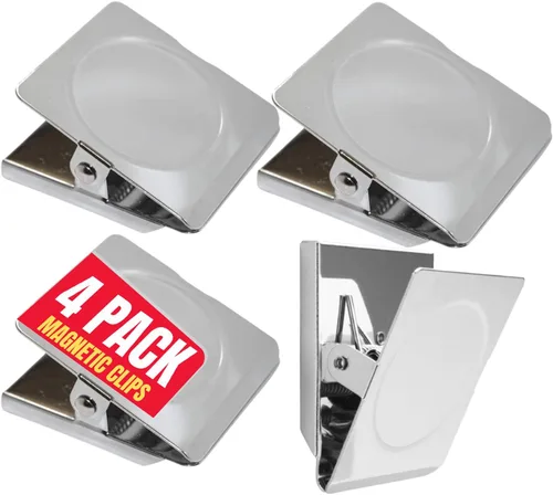 1InTheOffice Clips magnéticos resistentes, clips de metal magnéticos fuertes, clips magnéticos para refrigerador, clips magnéticos de 2.3 pulgadas