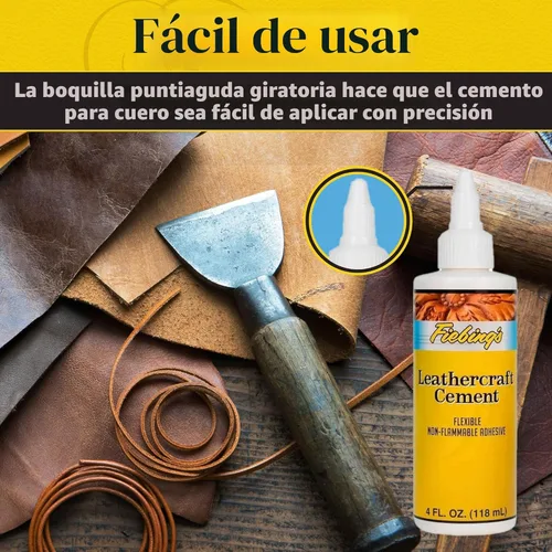 Miniatura 3 de Cemento para Cuero Fiebing's Leathercraft – Adhesivo para Cuero de 4 oz – Secado Rápido, Alta Resistencia, Flexible, Unión Permanente
