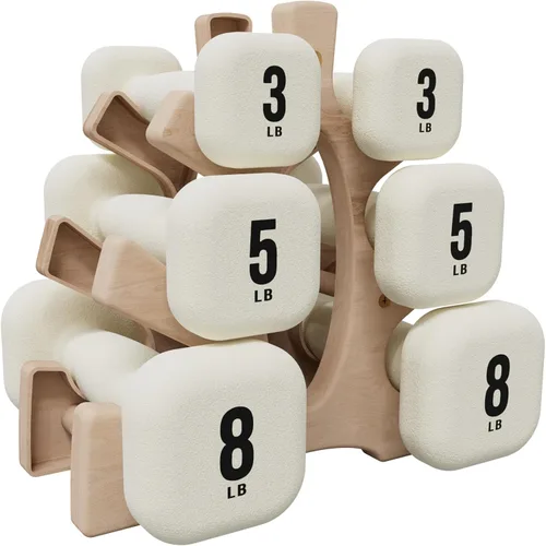Miniatura 10 de PAETA Mancuerna de neopreno, pesas de mano con agarre curvado para mujer, antideslizantes, antirollo, mancuernas cuadradas para entrenamiento