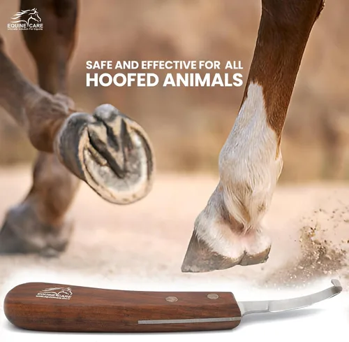 Miniatura 9 de Equine Care Cuchillo de pezuña para zurdos – Hoja de acero corta J2 afilada, herramienta profesional para recortar pezuñas de caballo, cabras