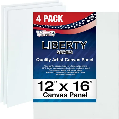 Miniatura 18 de U.S. Art Supply Paneles de lienzo artístico de 16 x 20 pulgadas, paquete de 4 lienzos de algodón pesado de 8 onzas sin ácidos para pintar acrílicos