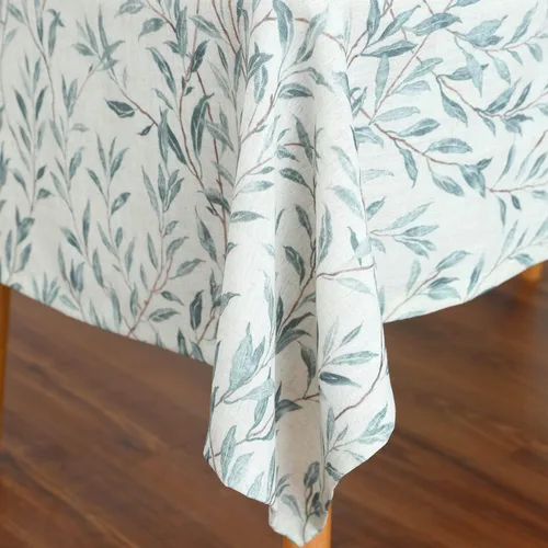 Miniatura 10 de VOGOL Mantel rectangular de lino lavable, resistente a las manchas y a las arrugas, estampado floral y de pájaros, mesa decorativa para mesa