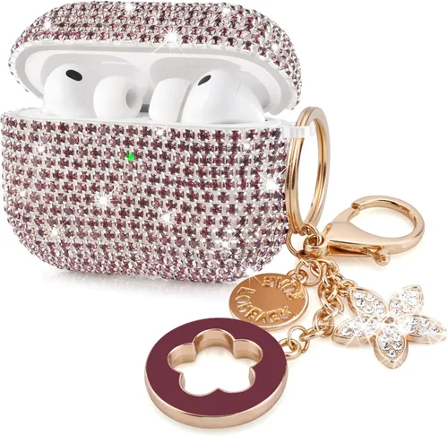 Miniatura 23 de VISOOM Bling Airpods Pro 2ª Generación Funda - Funda para AirPods Pro 2 con Cordón para Mujeres 2024 Crystal iPod Pro 2 Funda de Carga Inalámbrica