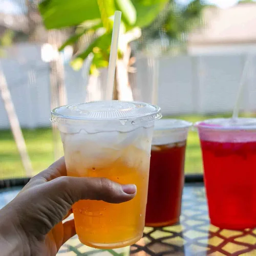 Miniatura 3 de Togo - Vasos de plástico desechables transparentes de 16 onzas con tapas planas y pajitas, tazas desechables para café helado, ideales para fiestas