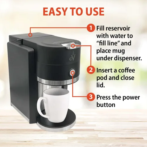Miniatura 5 de Café Valet Barista - Cafetera de una sola porción, compatible con cápsulas de café K-Cup, diseño compacto