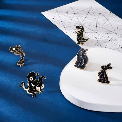 Miniatura 198 de Pandahall - Broches esmaltados de aleación con varios temas, broche de solapa, juego de pines esmaltados