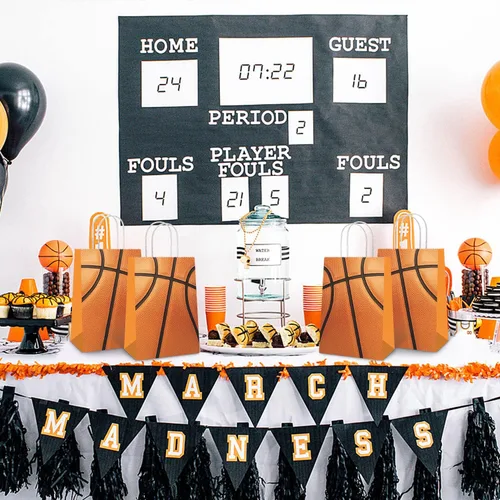 Miniatura 3 de 16 bolsas de regalo de fiesta de baloncesto para suministros de fiesta de baloncesto, decoración de cumpleaños, recuerdos de fiesta, bolsas