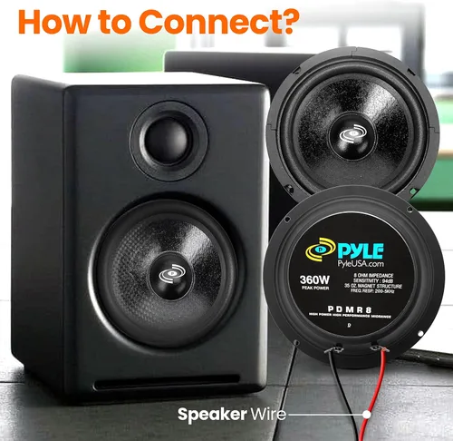 Miniatura 8 de Pyle Woofer de graves medios para automóvil de 8 pulgadas - Sistema de altavoces componentes de audio para automóvil de alta potencia de 360 vatios