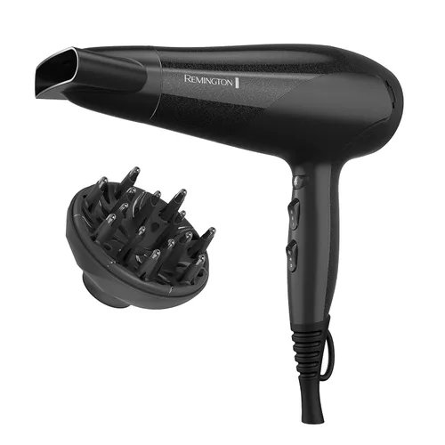 Miniatura 3 de Remington Secador de Pelo con Protección contra Daños con Tecnología de Cerámica Iónica y Turmalina, Gris, Difusor y Concentrador, Set de 3 Piezas