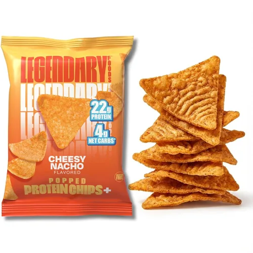 Miniatura 11 de Legendary Foods Chips de proteína de jalapeño con cheddar – Estilo tortilla estallada – 22 g de alto contenido en proteínas, 4 g de carbohidratos