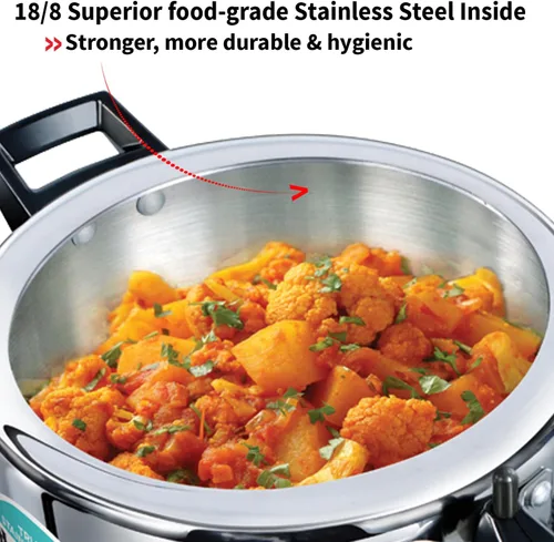 Miniatura 6 de Hawkins Olla a presión de acero inoxidable triple de 3,5 litros, cocina de tapa interior, plata (HSST35)