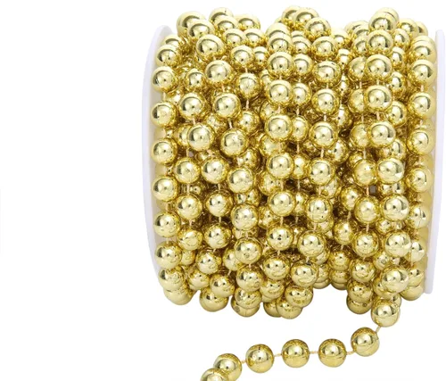 Miniatura 2 de KAOYOO Cadena de 200 pies de cuentas de perlas artificiales, guirnalda de perlas con adorno perlado (Aguamarina AB)
