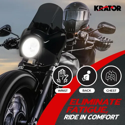 Miniatura 5 de Krator Parabrisas de motocicleta, carenado, deflector de viento, accesorios para motocicletas, parabrisas ahumado, compatible con Harley Davidson