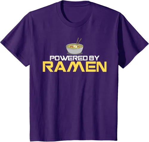 Miniatura 62 de Camiseta de fideos de anime japoneses Powered By Ramen, Negro, S