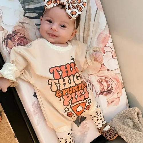 Miniatura 2 de Traje de Acción de Gracias para bebé, niña y niño, sudadera de manga larga con cuello redondo, ropa de otoño e invierno