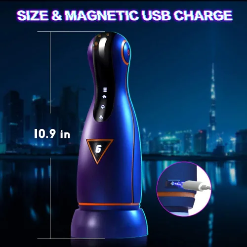 Miniatura 7 de Máquina sexual de succión automática para mamadas, masturbador masculino LED, juguetes sexuales para adultos, calefacción vibratoria, manos libres