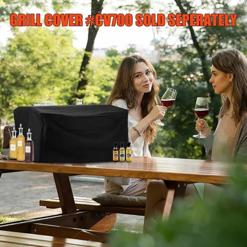 Miniatura 12 de Parrilla de Gas de Mesa 3 Quemadores, Parrilla de Propano Portátil para Barbacoa con Patas Plegables para Barbacoa al Aire Libre, Patio, Jardín