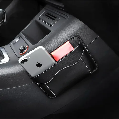 Miniatura 7 de Moly Magnolia Organizador de bolsillo lateral para asiento de automóvil, bolsa de almacenamiento de piel sintética con bandera estadounidense