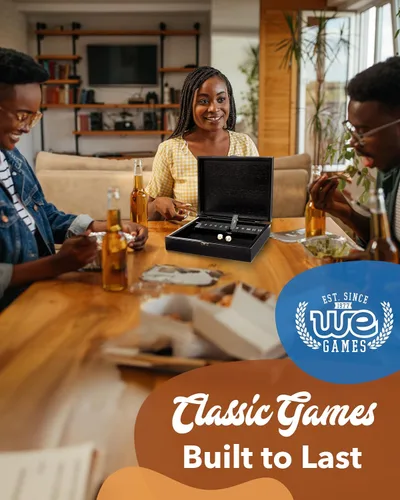 Miniatura 9 de WE Games Juego de mesa de 12 números Shut The Box - Caja de madera teñida negra con tapa