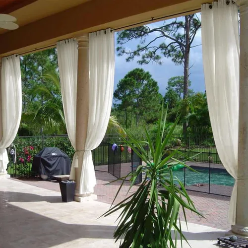 cololeaf Cortina transparente para interiores y exteriores para patio, porche, cenador, pérgola, cabaña, muelle, casa de playa, patio, campo, Beige