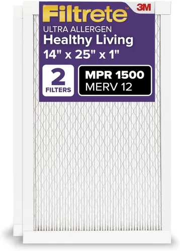 Miniatura 3 de Filtrete Filtro de aire para horno de CA de 14 x 25 x 1, MERV 12, MPR 1500, certificado para asma y alergias, filtro de limpieza de aire