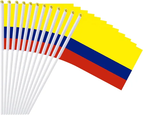 Miniatura 31 de Bandera de México, bandera mexicana, pequeñas mini banderas de mano de México en palo, ideal para fiestas, desfiles, eventos deportivos