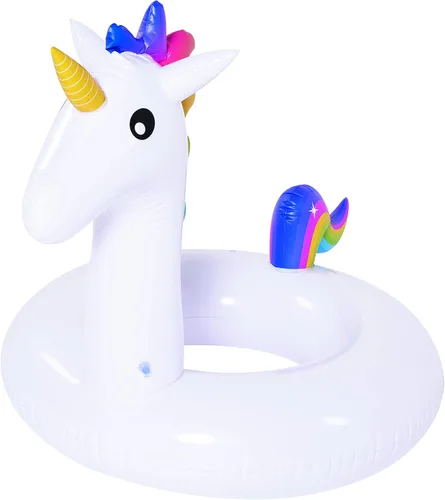 GLOBO 64501, Anillo Unicornio Gigante 45.3 in diametro Pulseras y Flotadores Natación y Waterpolo Unisex Niños, Multicolor (Multicolor), Talla única