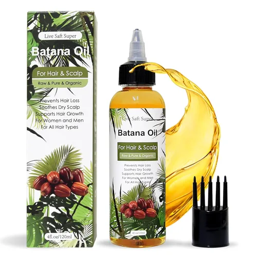 Aceite de batana para el crecimiento del cabello Dr. Sebi 100% aceite de batana natural crudo, cuidado del grosor del cabello más fuerte 4 onzas