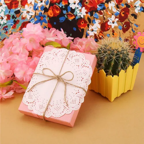 Miniatura 7 de DECORA 4.5 pulgadas blanco redondo papel encaje Doilies para la decoración de vajilla de boda 200pcs