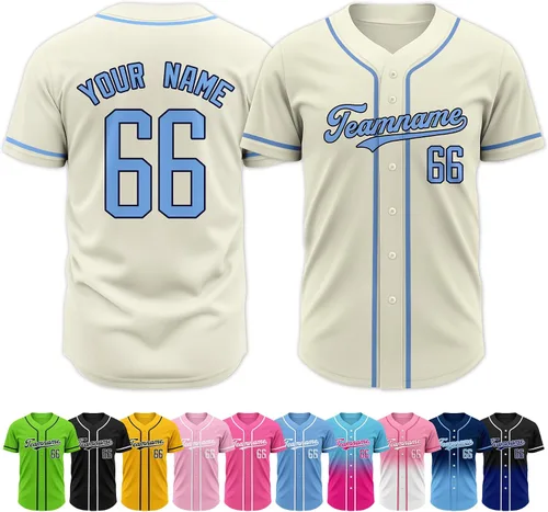 Miniatura 28 de Custom Baseball Jersey Stitched Personalized Name Number Baseball Shirts Sports Uniform for Men Women Boy