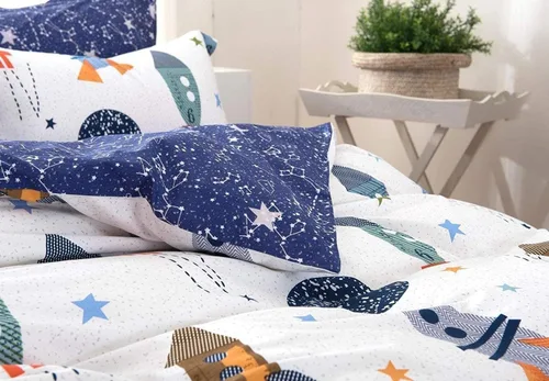 Miniatura 4 de Brandream Juego de cama para niños galaxia espacial Set de cobertor tamaño full y queen, Algodón, A, gemelo