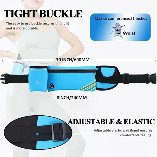 Miniatura 4 de Riñonera impermeable para correr con botella de agua, para mujeres y hombres, riñonera para senderismo, ciclismo, caminata, entrenamiento, correr