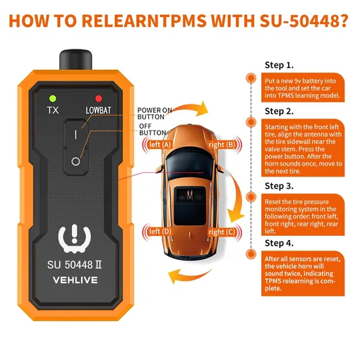 Miniatura 5 de Herramienta de reaprendizaje TPMS para sensor de neumáticos GM, versión mejorada EL-50448, herramienta de reinicio de activación del sistema