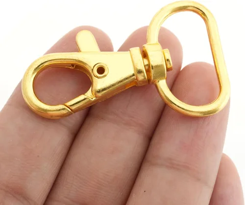 Miniatura 6 de CRAFTMEMORE Ganchos de presión de gatillo de 3/4 de pulgada, clásicos giratorios de langosta con cierre de pinza para bolso, 20 unidades, CSPS Dorado