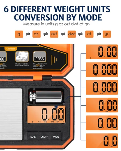 Miniatura 6 de Báscula digital de bolsillo, escala de alta precisión de 17.64 oz x 0.00 oz con peso de calibración de 1.76 oz, mini báscula de joyería de 6