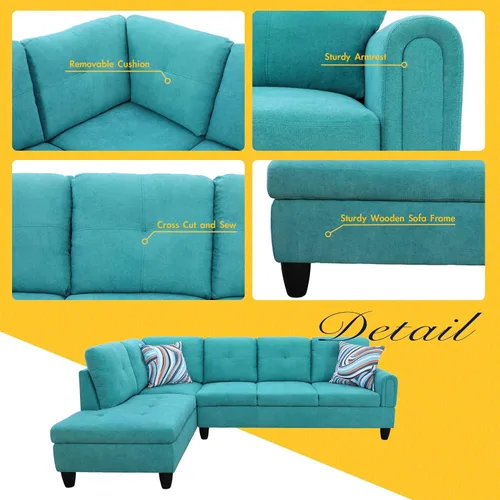 Miniatura 5 de Star Home Living Sofá seccional Sherbe 97'' 2 piezas en forma de L