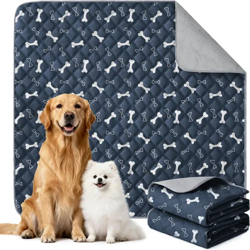 Miniatura 14 de Eterish Almohadillas reutilizables lavables para orina de perros, grandes/extra grandes 36' x 41', paquete de 2, almohadillas absorbentes para Gris