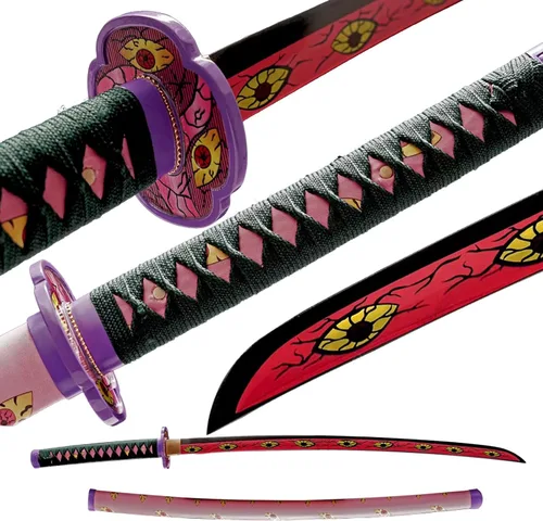 Miniatura 19 de Demon Slayer - Espada Tanjiro Katana de acero 1065, espiga completa, hecha a mano, Katana japonesa real, 41 pulgadas